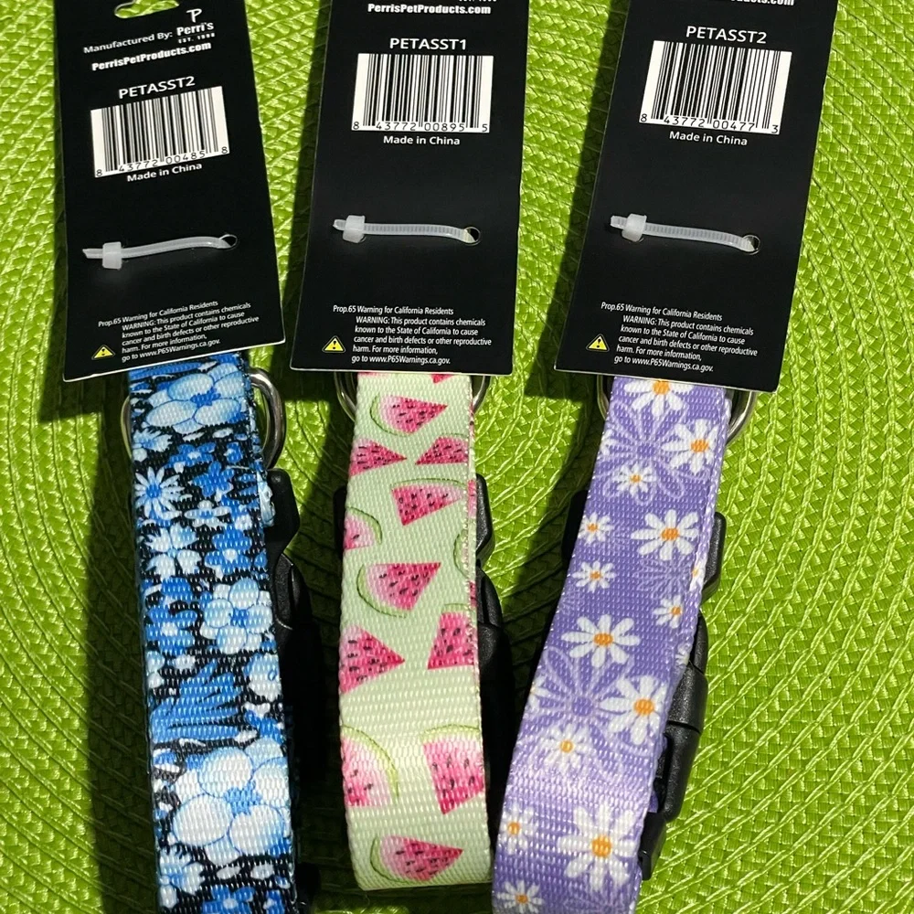 NEW Lot of 3 Dog Collars Size Large